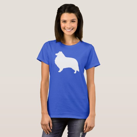 Shetland Sheepdog Silhouette T-shirt (Voorkant volledig)