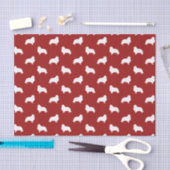 Shetland Sheepdog Silhouettes Pattern Red Tissuepapier (Craft)
