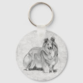 Shetland Sheepdog Sleutelhanger (Voorkant)