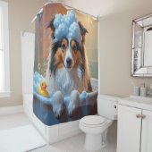 Shetland Sheepdog Sloppy Sleepy Schattige Funny Douchegordijn (In situ)