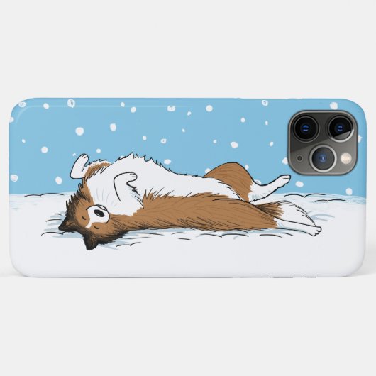 Shetland Sheepdog Snow Dog - Happy Sheltie Winter Case-Mate iPhone Case (Achterkant (horizontaal))