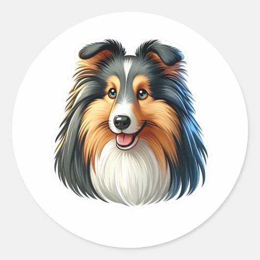 Shetland Sheepdog Sticker (Voorkant)