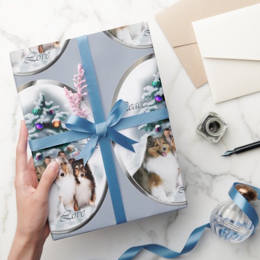 Shetland Sheepdog Trio Kerstmis Cadeaupapier (Geschenken)