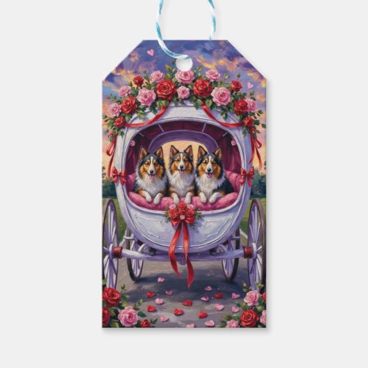 Shetland Sheepdog Valentine's Day  Cadeaulabel (Voorkant)