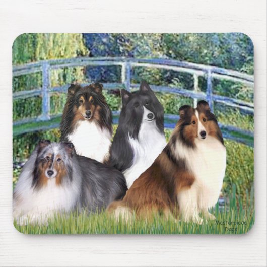 Shetland Sheepdog (vier) - Bridge Muismat (Voorkant)