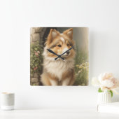 Shetland Sheepdog Vierkante Klok (Huis)