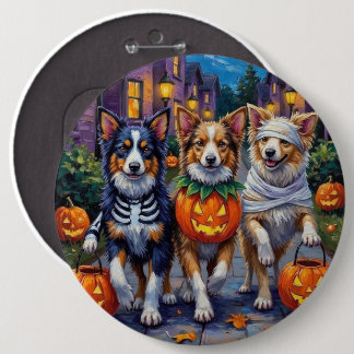 Shetland Sheepdogs in Halloween Costumes Ronde Button 6,0 Cm
