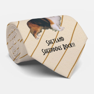 Shetland Sheepdogs Rock!! - bedrukt Stropdas aan b