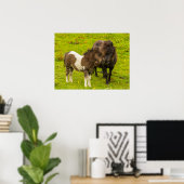 Shetlandpony moeder en nakomeling poster (Thuiskantoor)