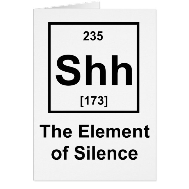 Shh, het element van stilte (Voorkant)