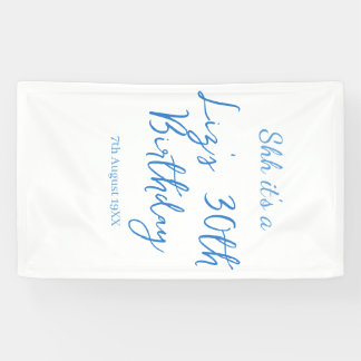 shh its a 30th birthday name date blue simple mini spandoek