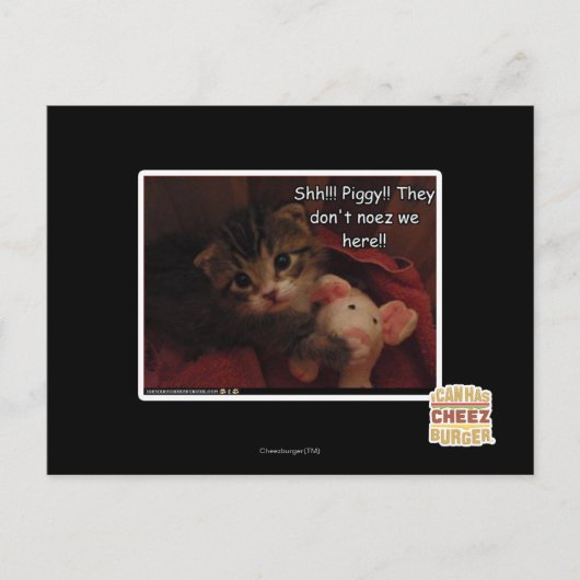 Shh!! Piggy! Briefkaart (Voorkant)