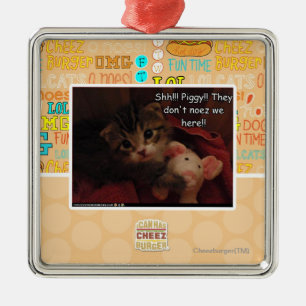 Shh!! Piggy! Metalen Ornament