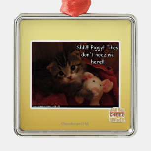 Shh!! Piggy! Metalen Ornament