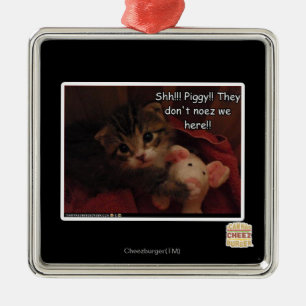 Shh!! Piggy! Metalen Ornament
