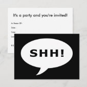SHH! praatbelletje Kaart (Voorkant / Achterkant)