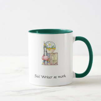 Shh! Schrijver op het werk mok