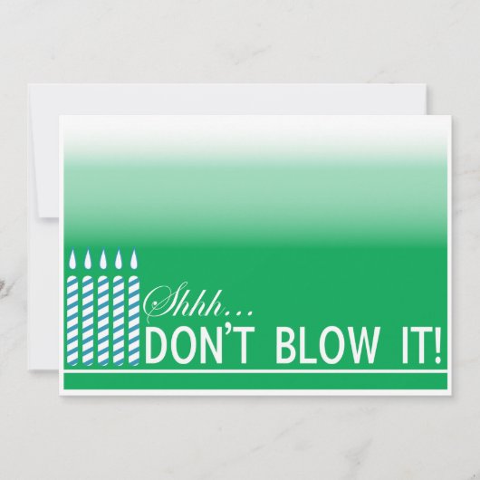 Shh Surprise Anniversaire Fête Invitation | Green (Devant)