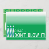 Shh Surprise Anniversaire Fête Invitation | Green (Devant / Derrière)