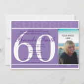 Shh Surprise Anniversaire Fête Invitation | Pourpr (Dos)