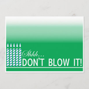 Shh Surprise Birthday Party Invitation   Groen Kaart