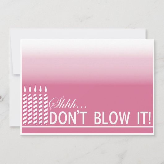 Shh Surprise Birthday Party Invitation Kaart (Voorkant)