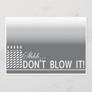 Shh Surprise Birthday Party Invitation   Zilver Kaart