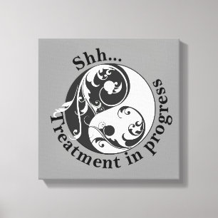 Shh Treatment in progress, Scrolling Yin en Yang Canvas Afdruk