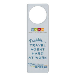 Shhh...Bezige reisagent op het werk Deurwoede Deurhanger