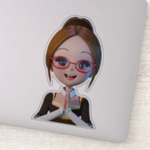Shhh! Bibliothecaris op dienst Sticker   Schattig 