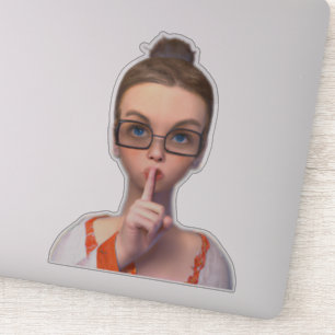 Shhh! Bibliothecaris op dienst Sticker   Schattig 