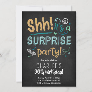 Shhh C'est une surprise Anniversaire Invitation