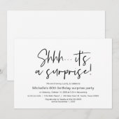 Shhh, C'est une surprise Anniversaire Invitation (Devant / Derrière)