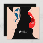 Shhh... Enterprise Party Invitation Whisper in Ear Kaart (Voorkant / Achterkant)