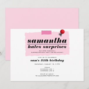 Shhh! Haat Verrassingen Modern Grappig Verjaardags Kaart