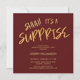 Shhh! Het is een Surprise 50th Birthday Gold Bourg Kaart