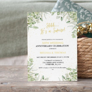 Shhh Het is een verrassing 50ste bruiloft Jubileum Kaart
