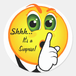 Shhh... Het is een verrassing! Ronde Sticker