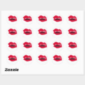 SHHH HOT LIPS PRINT RONDE STICKER (Vel)