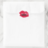 SHHH HOT LIPS PRINT RONDE STICKER (Tas)