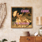 Shhh I'm Reading Print, Maximalist Art, Bookish Poster