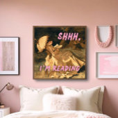 Shhh I'm Reading Print, Maximalist Art, Bookish Poster