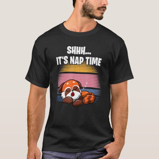Shhh  It's Nap Time  Sleepy Red Panda T-shirt (Voorkant)