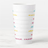 Shhh, niet praten! Grappig kleurrijk Schattige Latte Mok (Voorkant)