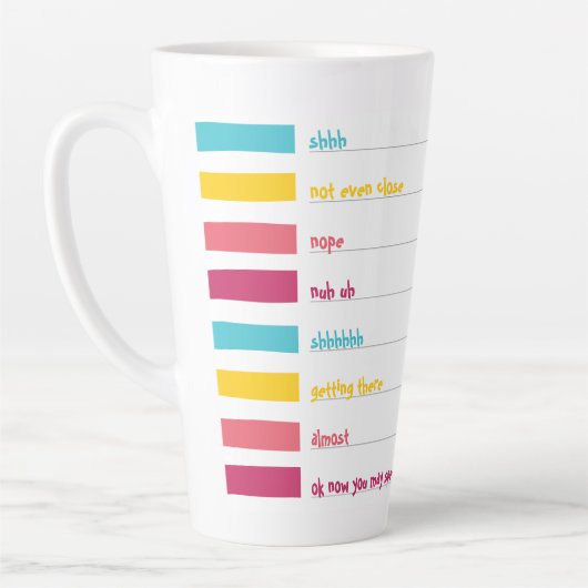 Shhh, niet praten! Grappig kleurrijk Schattige Latte Mok (Links)