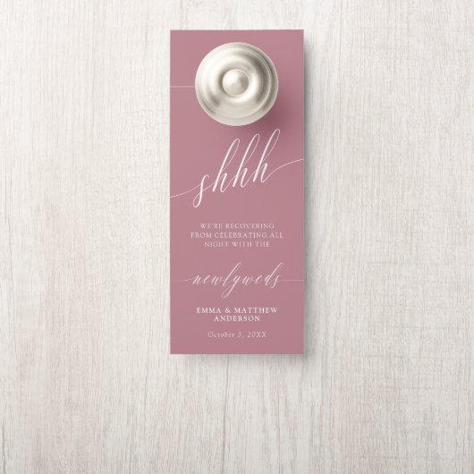 Shhh roze wit niet storen bruiloft (Op knop)