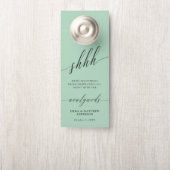 SHHH Sage Groene Kalligrafie Niet storen Bruiloft (Op knop)