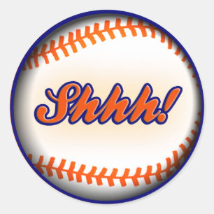 Shhh sticker for Surprise party baseball nodig