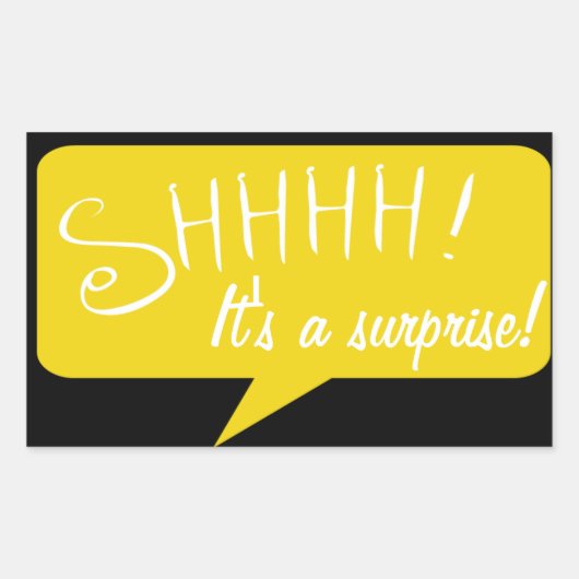 Shhh Surprise Party - Sticker - Noir et Or (Devant)