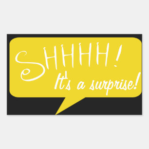 Shhh Surprise Party - Sticker - Zwart en Goud